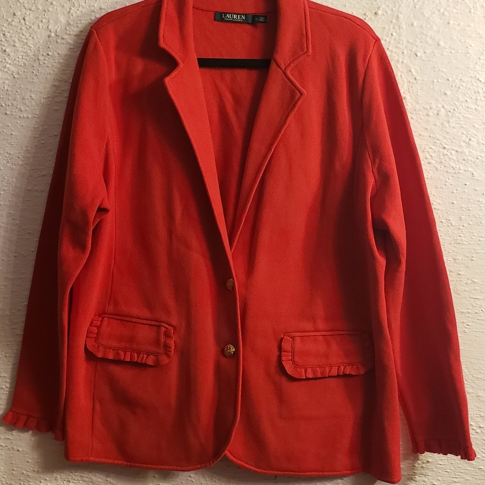 NWT RalphLauren warm red blazer  buttons 1X